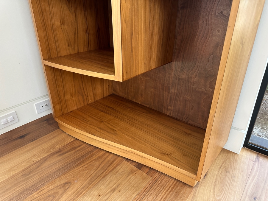 Pair Of Stunning Large Custom Built Veneered Teak Over Plywood Bookcases 42W X 22D X 98H [Photo 7]