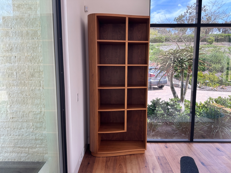 Pair Of Stunning Large Custom Built Veneered Teak Over Plywood Bookcases 42W X 22D X 98H [Photo 4]