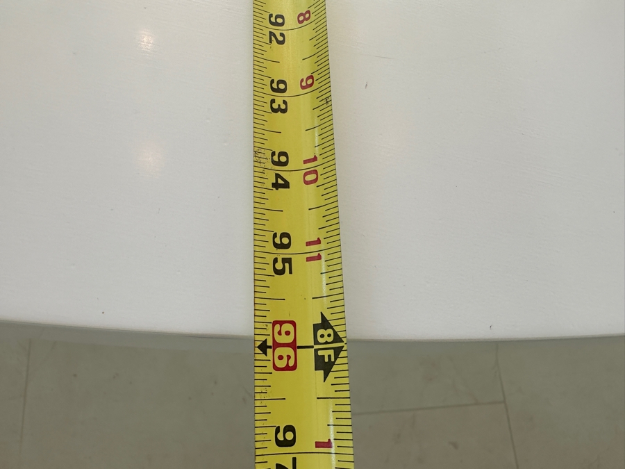 Huge 8' Round Custom Wooden Pedestal Dining Table With Glass Top And Wrapped Vinyl Pedestal Base 30'H [Photo 10]