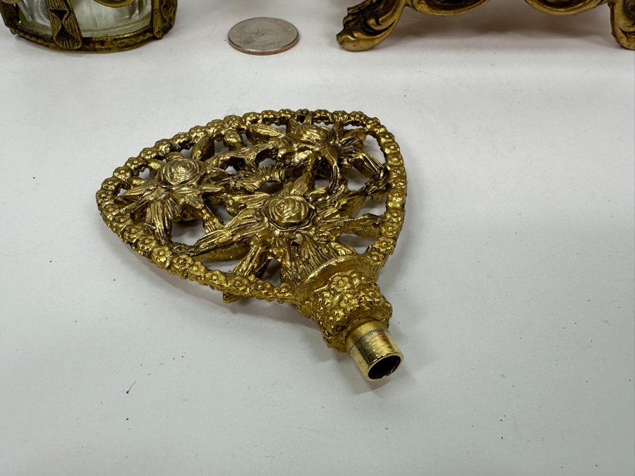 Vintage Gilded Metal Perfume Bottles 6.25' and 9.5'H [Photo 11]
