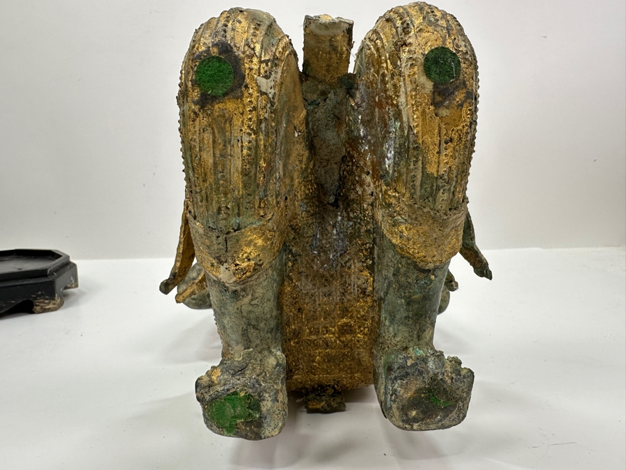 Vintage Thai Theppanom Hindu God Gilt Bronze Statue With Stand 19.5'H Weighs 12.4lbs [Photo 18]