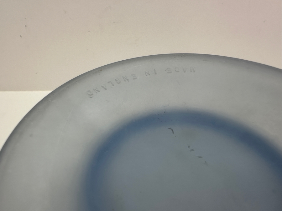 Bagley Art Deco Sunburst and Grantham Blue Glass Vases 8.5'H and 4.5'H [Photo 6]