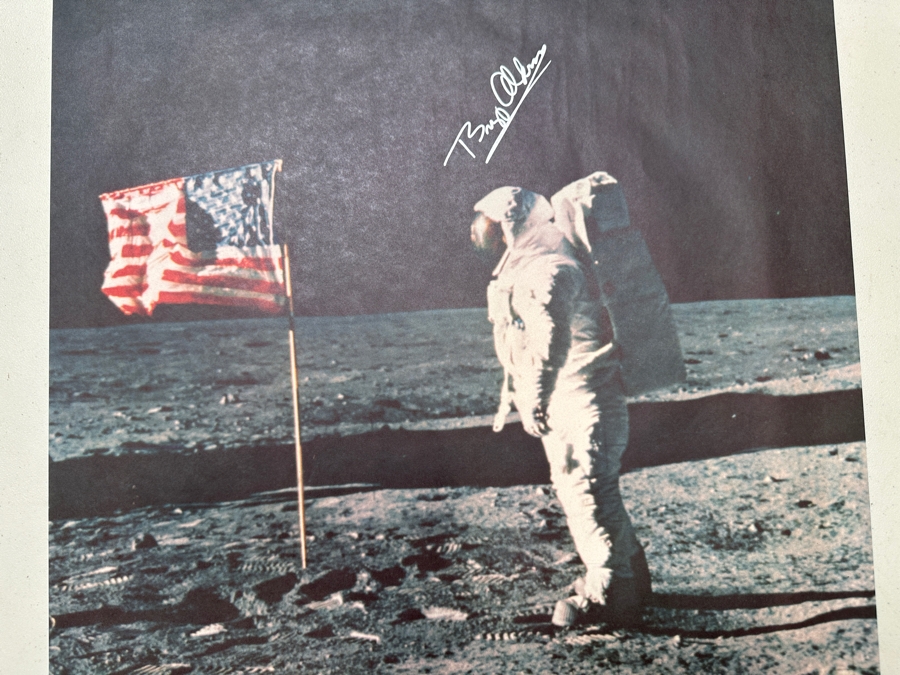 Hand Signed Buzz Aldrin Man On The Moon Poster 'We Came In Peace For All Makind... Tranquility Base, July 20, 1969 Numbered 574 Of 1969 23'W X 34'H [Photo 2]
