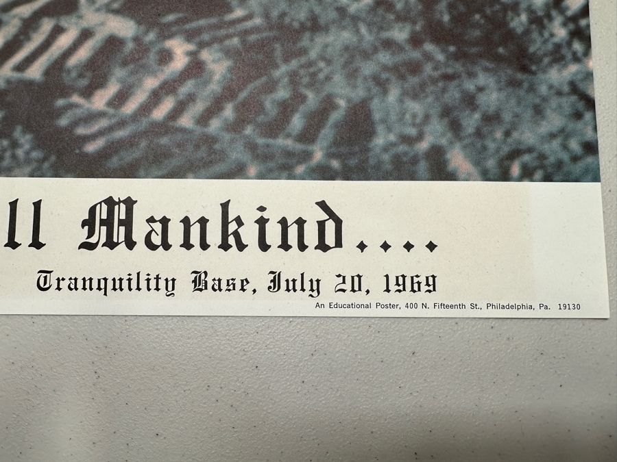 Hand Signed Buzz Aldrin Man On The Moon Poster 'We Came In Peace For All Makind... Tranquility Base, July 20, 1969 Numbered 574 Of 1969 23'W X 34'H [Photo 8]