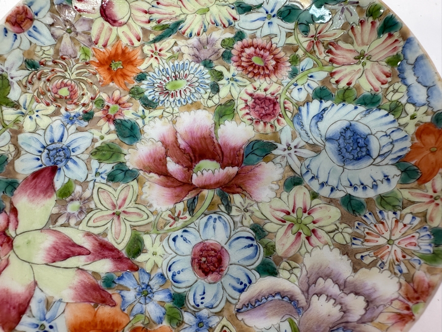 Antique Chinese Republic Period Export Hand Painted Double Handled Cup 2H And Saucer 6W [Photo 9]