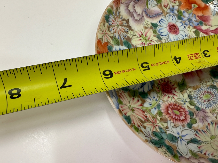 Antique Chinese Republic Period Export Hand Painted Double Handled Cup 2H And Saucer 6W [Photo 15]