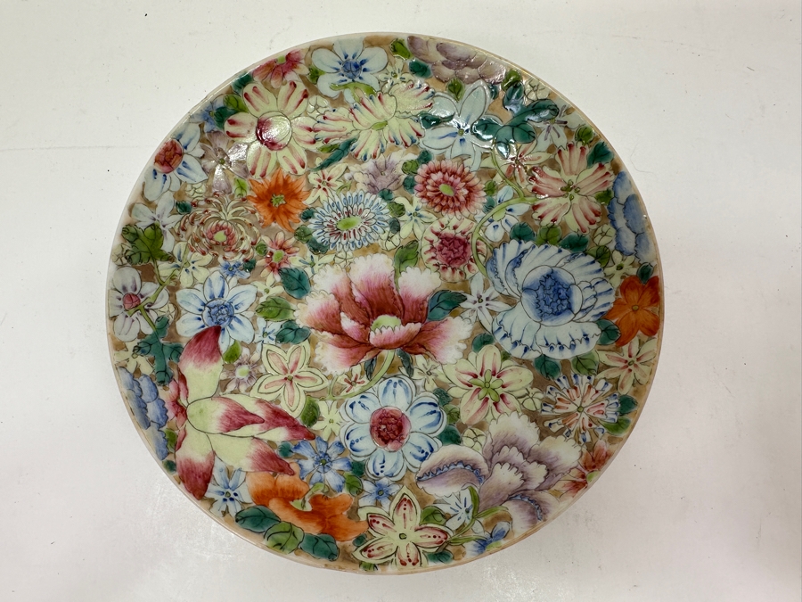 Antique Chinese Republic Period Export Hand Painted Double Handled Cup 2H And Saucer 6W [Photo 8]