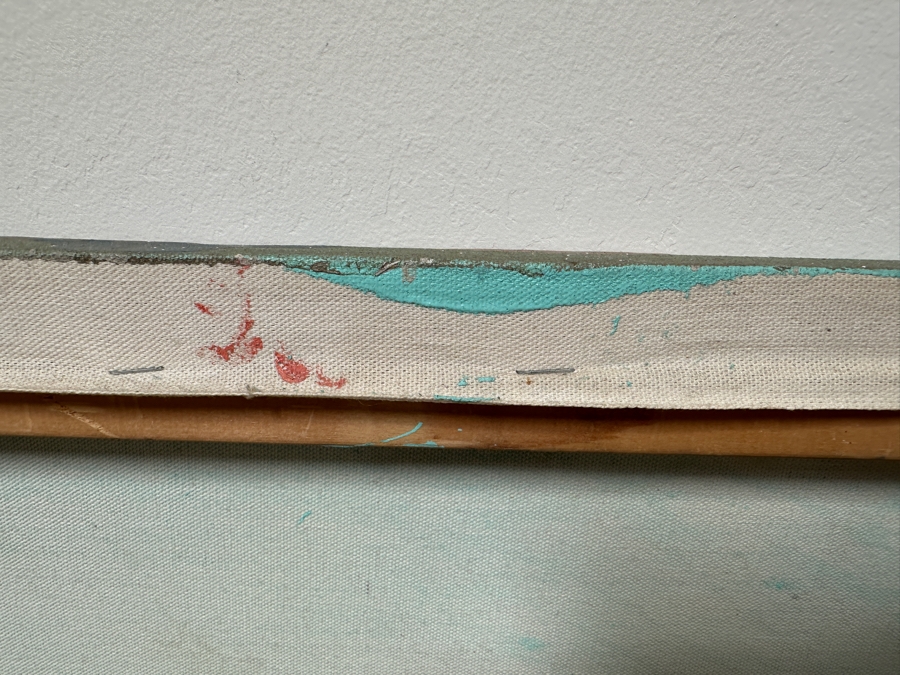 Large Original Mixed Media Artwork On Canvas Signed Lower Right Titled 'Are You Going My Way' 1986 Artist Signature Illegible 48' X 48' [Photo 16]