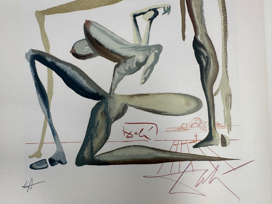 Salvador Dali (1904-1989, Spanish) The Divine Comedy Prodigality 1963 Woodblock Woodcut Print Hand Signed Artist Proof 10.5 X 13 [Photo 4]