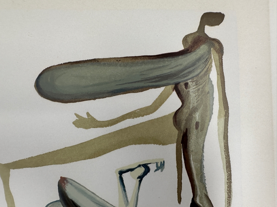Salvador Dali (1904-1989, Spanish) The Divine Comedy Prodigality 1963 Woodblock Woodcut Print Hand Signed Artist Proof 10.5 X 13 [Photo 2]