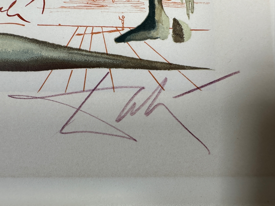 Salvador Dali (1904-1989, Spanish) The Divine Comedy Prodigality 1963 Woodblock Woodcut Print Hand Signed Artist Proof 10.5 X 13 [Photo 5]