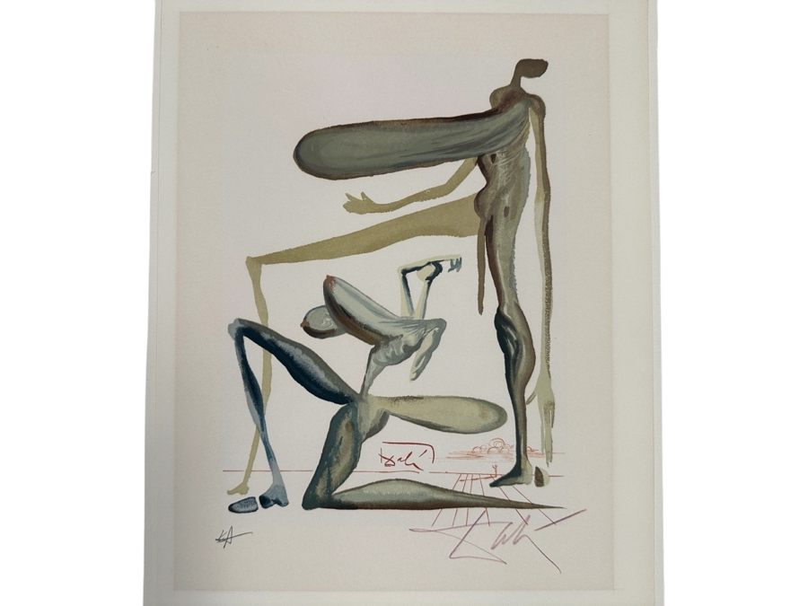 Salvador Dali (1904-1989, Spanish) The Divine Comedy Prodigality 1963 Woodblock Woodcut Print Hand Signed Artist Proof 10.5 X 13
