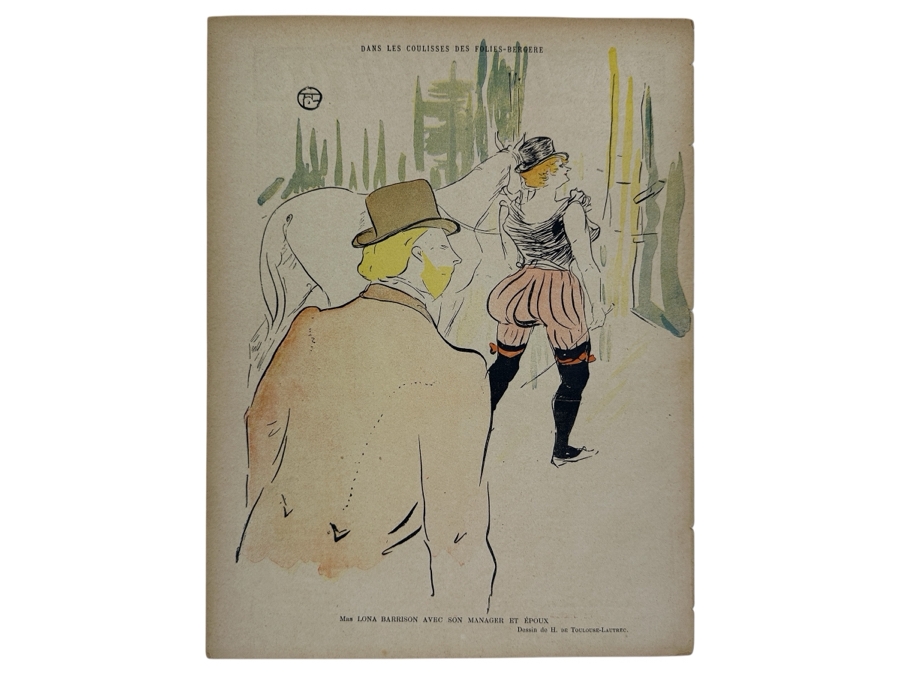 Antique 1896 Le Rire French Satirical Newsprint Magazine No. 84 Featuring A Henri De Toulouse-Lautrec Image On The Back Cover 9 X 12 Estimate $500 [Photo 1]
