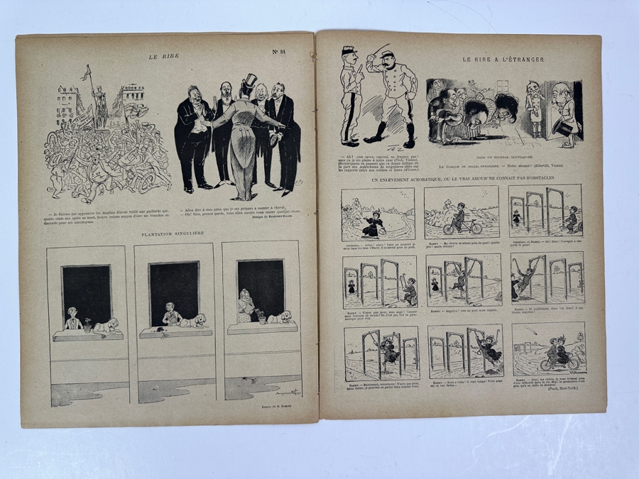 Antique 1896 Le Rire French Satirical Newsprint Magazine No. 84 Featuring A Henri De Toulouse-Lautrec Image On The Back Cover 9 X 12 Estimate $500 [Photo 10]