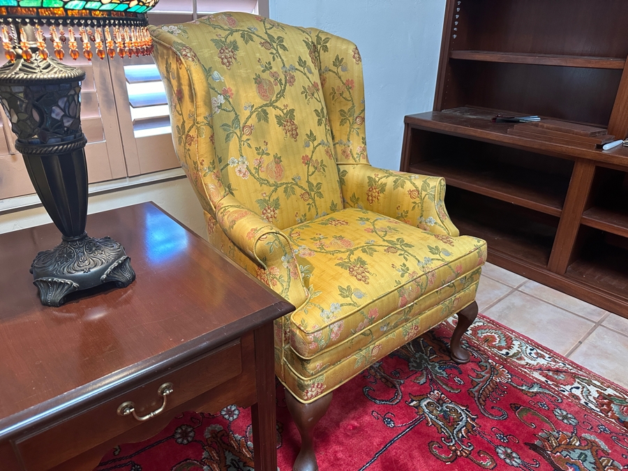 Pair Of Nicely Upholstered Wingback Armchairs [Photo 5]