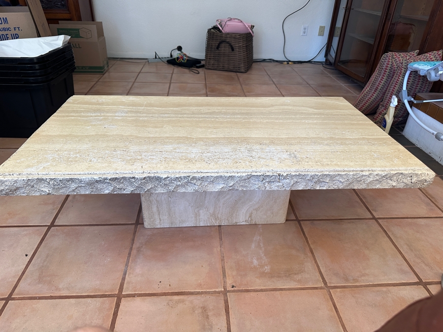 Travertine Coffee Table 51W X 28D X 16H [Photo 2]