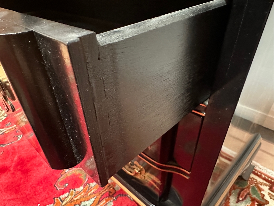 Chinoiserie Wooden 4-Drawer Chest Of Drawers Dresser By Jasper 35W X 17D X 29.5H [Photo 7]