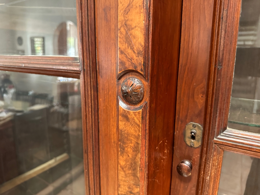 Stunning Tall Antique Wooden Bookcase From New Orleans 99'H X 70.5W X 17D [Photo 3]