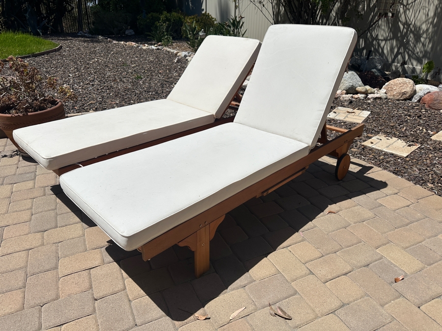 Outdoor Safavieh Newport Sold Wood Chaise Lounge Chairs 79' [Photo 2]
