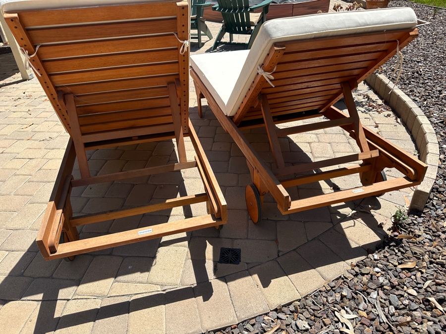 Outdoor Safavieh Newport Sold Wood Chaise Lounge Chairs 79' [Photo 4]