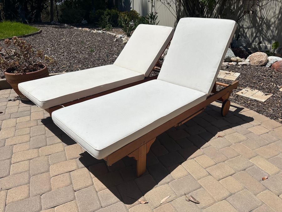 Outdoor Safavieh Newport Sold Wood Chaise Lounge Chairs 79'