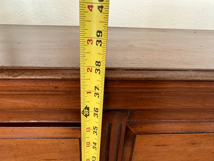 Antique Hand Carved Wooden Sideboard Cabinet 48W X 18D X 38H [Photo 10]