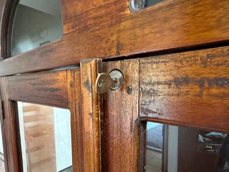 Wooden Lockable Bookcase With Key 31W X 12D X 74.5H [Photo 2]