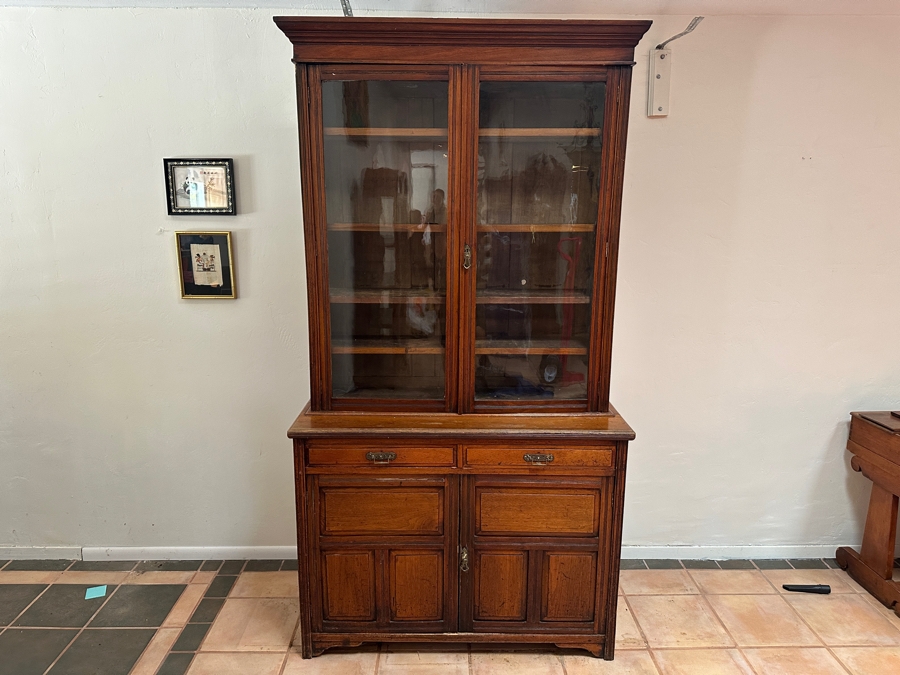 Antique Wooden Cabinet Bookcase 47W X 18D X 88H [Photo 1]