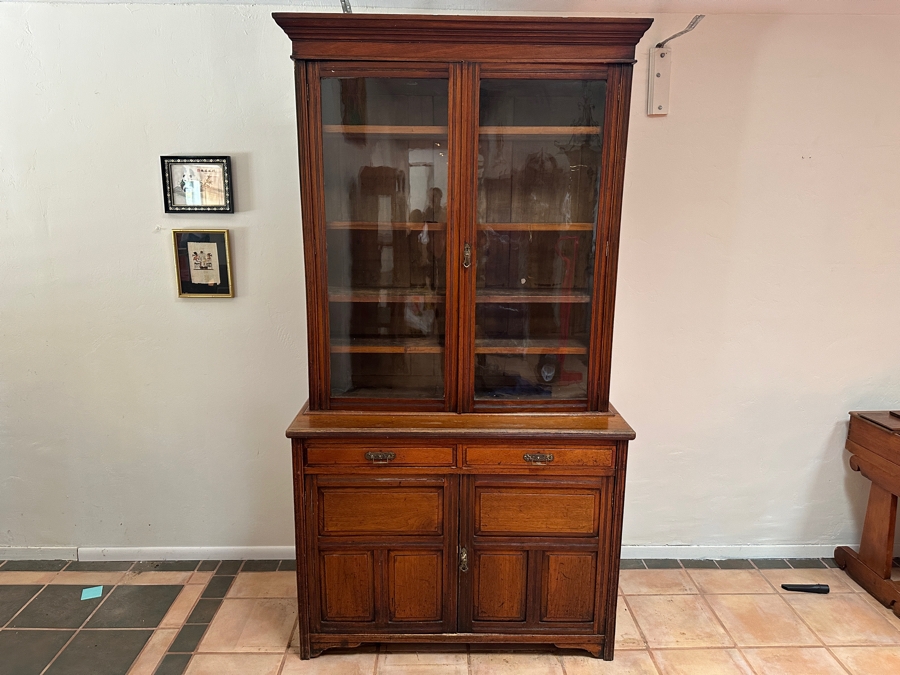 Antique Wooden Cabinet Bookcase 47W X 18D X 88H [Photo 2]