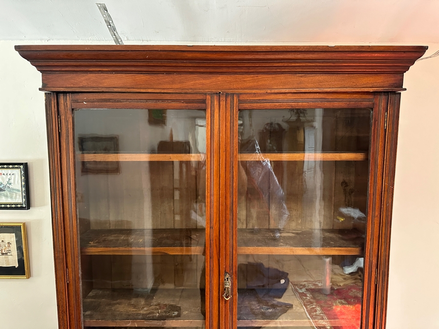 Antique Wooden Cabinet Bookcase 47W X 18D X 88H [Photo 8]