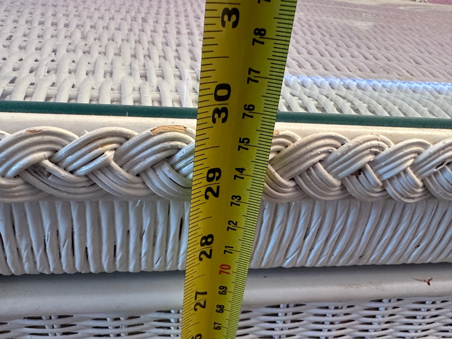 Vintage Lexington Henry Link White Wicker Desk and Chair 46.5'W x 19'D x 30'H [Photo 6]