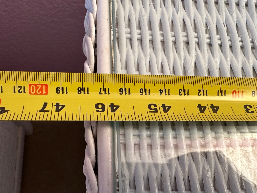 Vintage Lexington Henry Link White Wicker Desk and Chair 46.5'W x 19'D x 30'H [Photo 4]