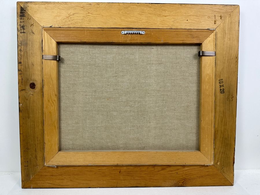 Original Impressionist Pointillism Landscape Painting On Canvas Unsigned Artist Unknown 20 X 16 Framed 26 X 22 [Photo 8]