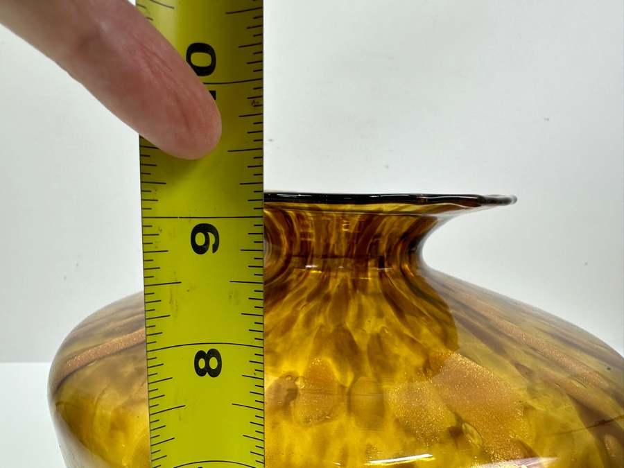 Tortoise Maestri Vetrai Handblown Art Glass Vase 9.25'H [Photo 9]