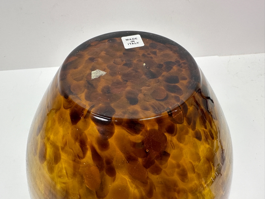 Tortoise Maestri Vetrai Handblown Art Glass Vase 9.25'H [Photo 8]