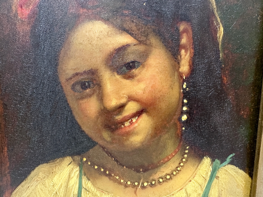 Leon Jean Basile Perrault (1832-1908, French) Original Portrait Oil Painting On Board 6 X 9.5 Framed 12.5 X 16 [Photo 2]