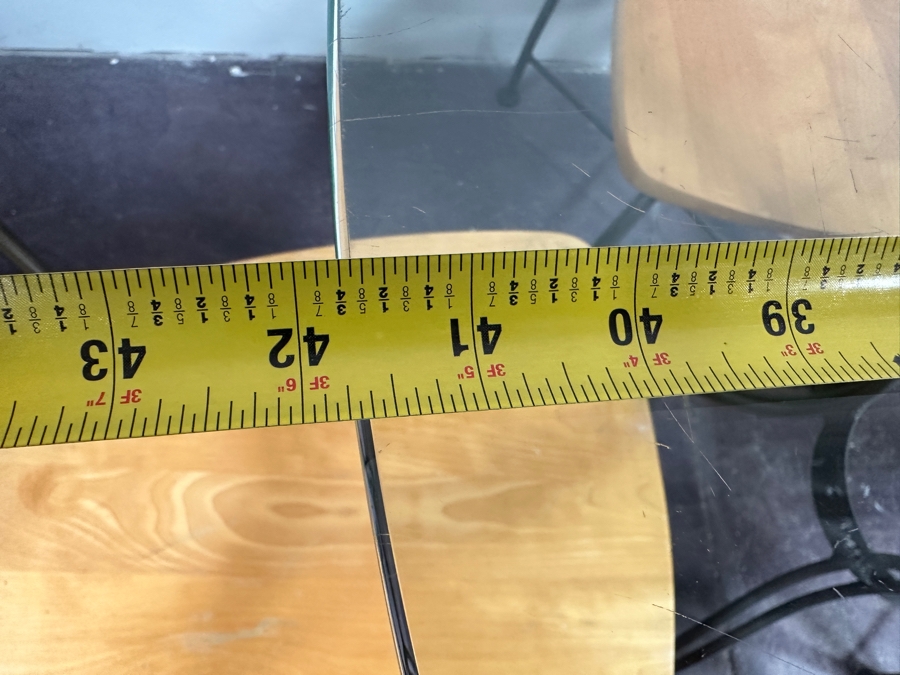 Just Added - Metal Glass and Wood Bistro Set (4) Chairs and Table 42'R [Photo 4]