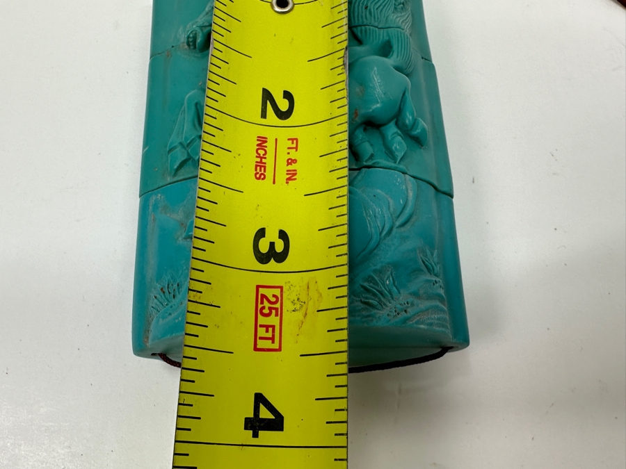 Just Added - Japanese Resin Inro Box with Horse Motif and Dog Netsuke 2.25'W x 3.5'H [Photo 18]