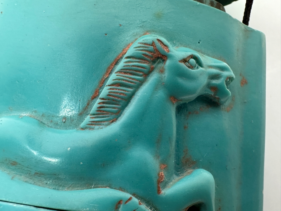 Just Added - Japanese Resin Inro Box with Horse Motif and Dog Netsuke 2.25'W x 3.5'H [Photo 12]