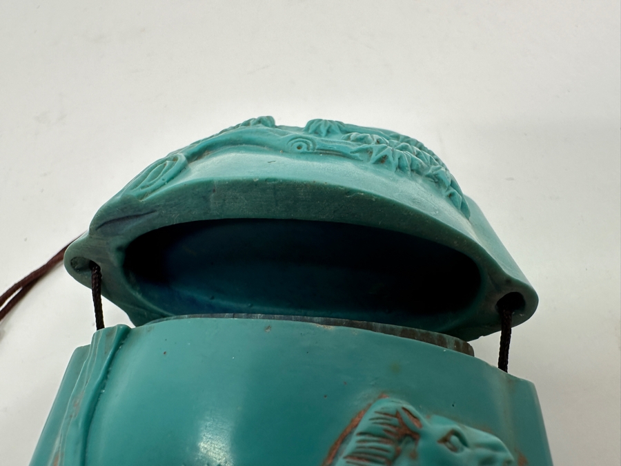 Just Added - Japanese Resin Inro Box with Horse Motif and Dog Netsuke 2.25'W x 3.5'H [Photo 10]