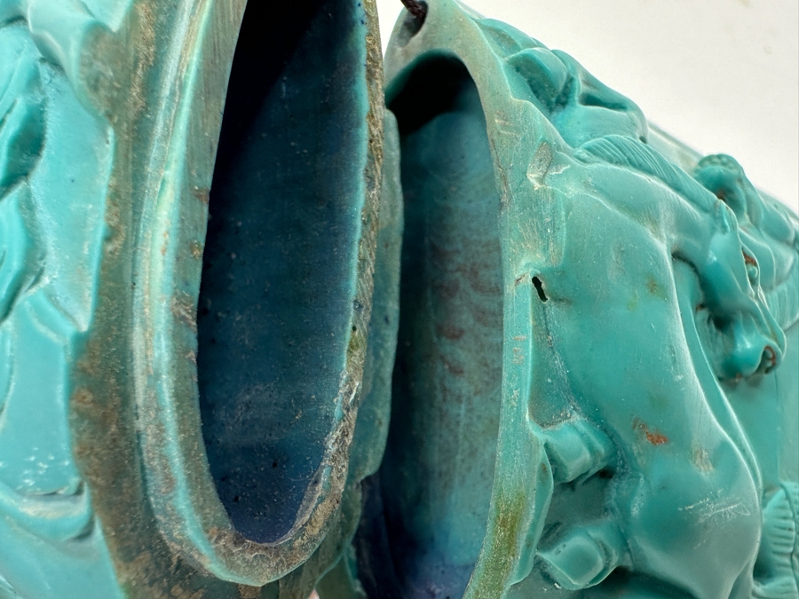 Just Added - Japanese Resin Inro Box with Horse Motif and Dog Netsuke 2.25'W x 3.5'H [Photo 13]