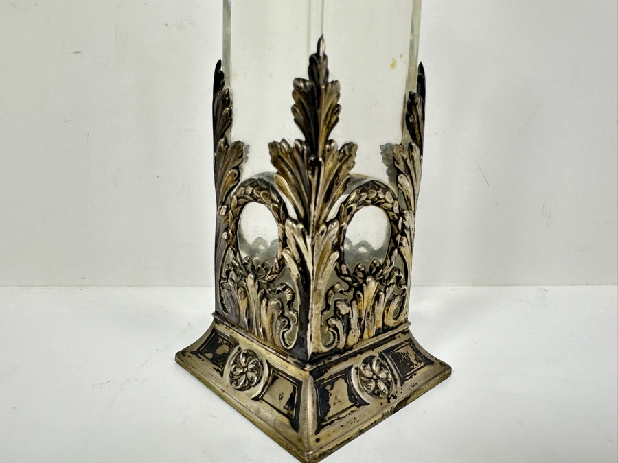 Just Added - Edwardian 800 Silver and Glass Bud Vase 7.5'H [Photo 3]