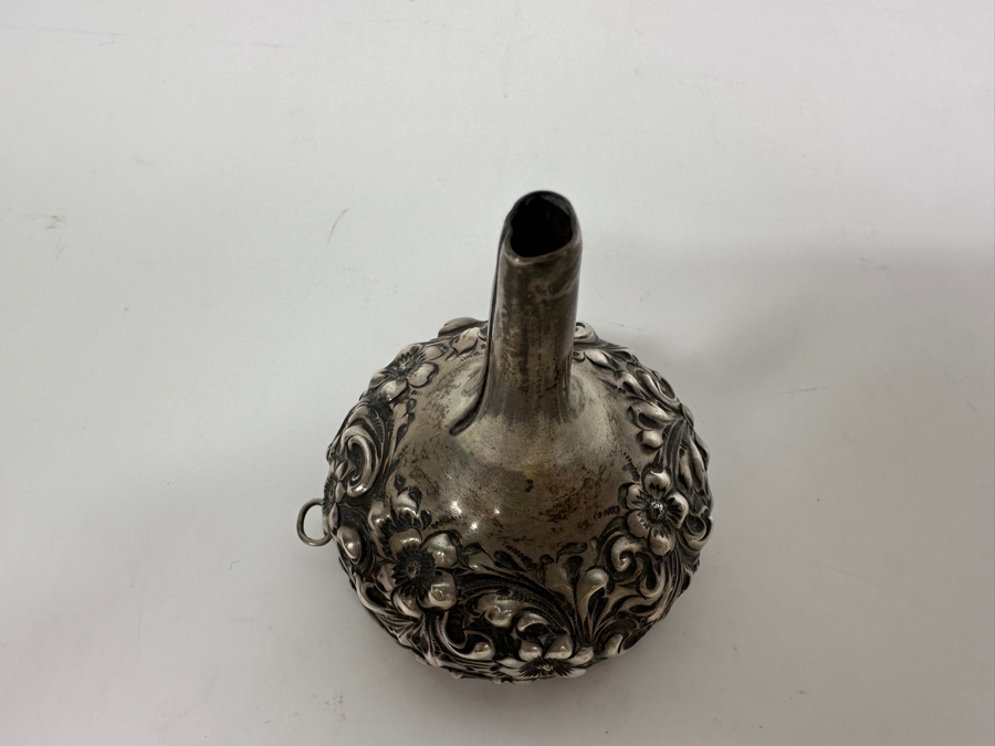 Just Added - Sterling Silver Repousse Wine Funnel 41.7g Silver Melt Value $41 [Photo 4]