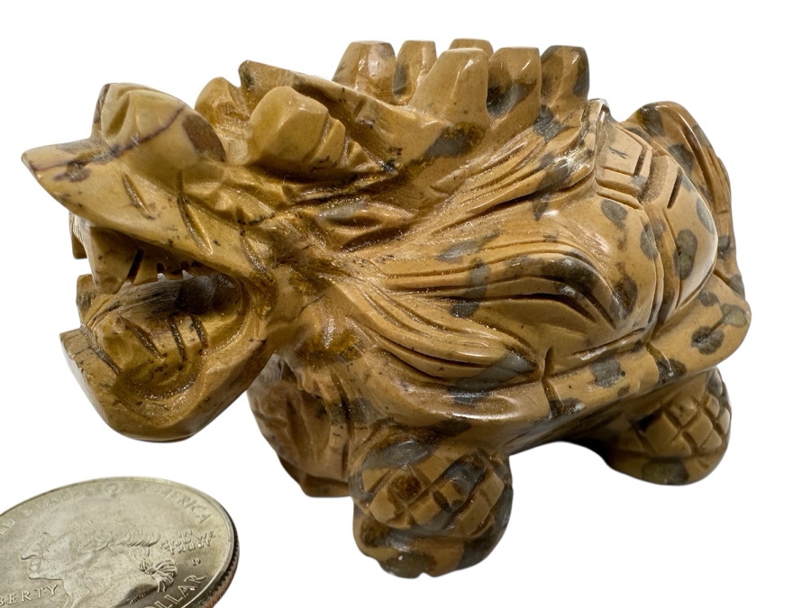 Just Added - Carved Stone Dragon Tortoise Figurine 134.9g [Photo 1]