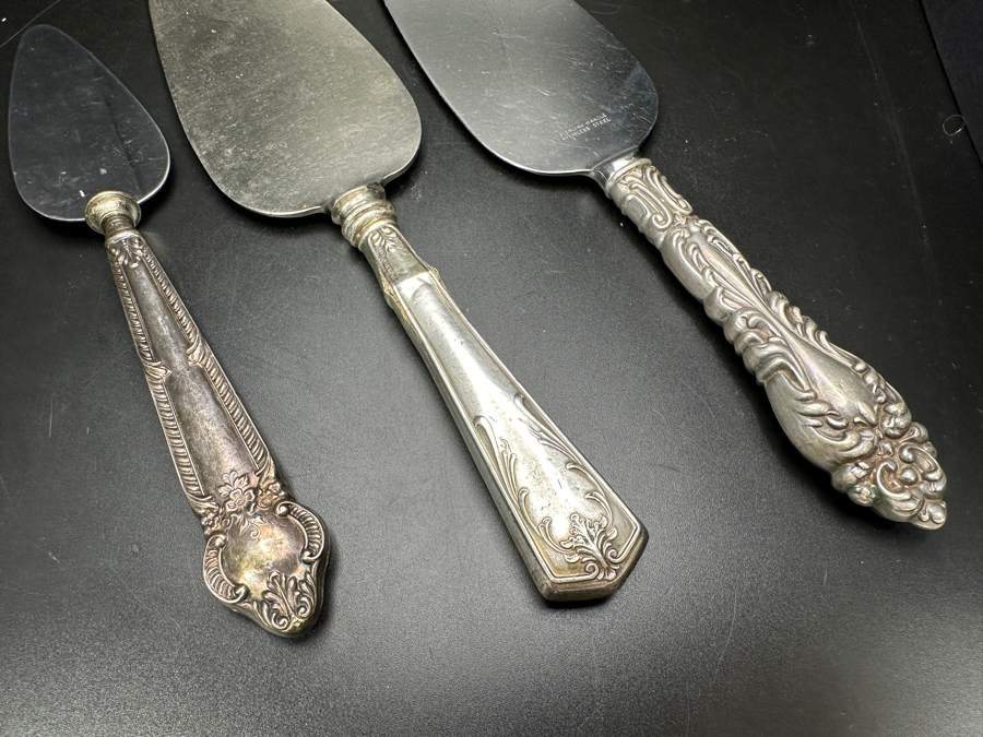 Just Added - Set of (3) Cake Servers with Sterling Silver Handles  [Photo 3]
