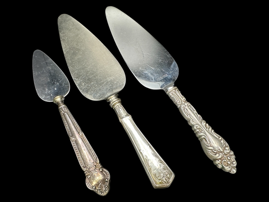 Just Added - Set of (3) Cake Servers with Sterling Silver Handles  [Photo 1]
