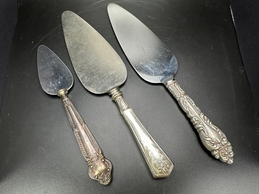 Just Added - Set of (3) Cake Servers with Sterling Silver Handles  [Photo 2]