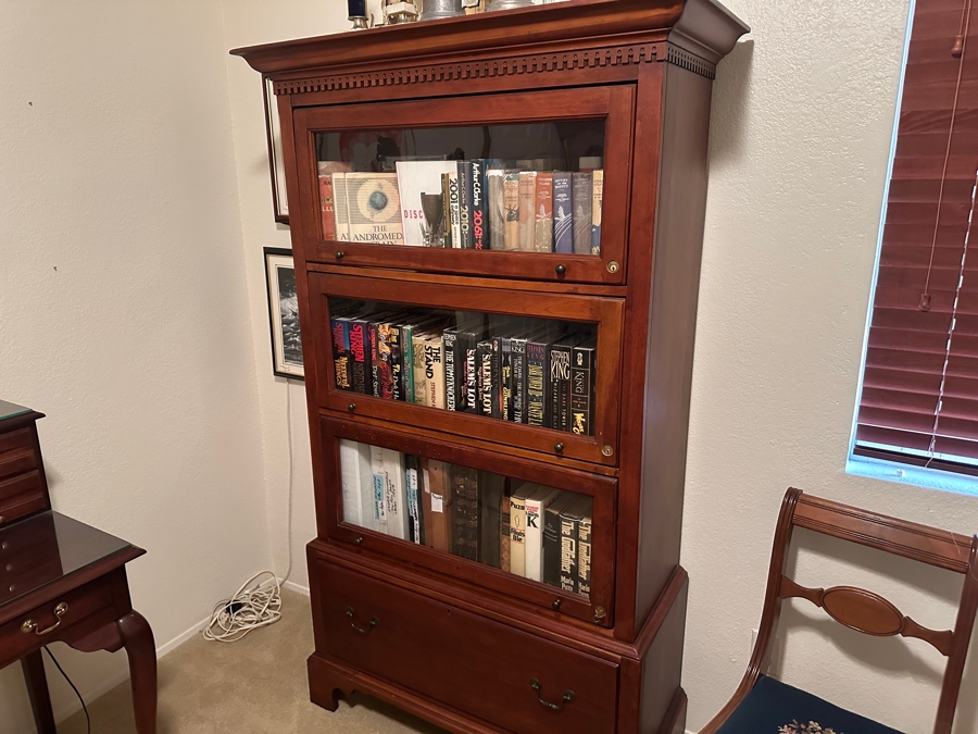 Just Added - Lexington Bob Timberlake Solid Cherry Chippendale Barrister Bookcase Lockable With Key 42W X 17D X 72H [Photo 4]