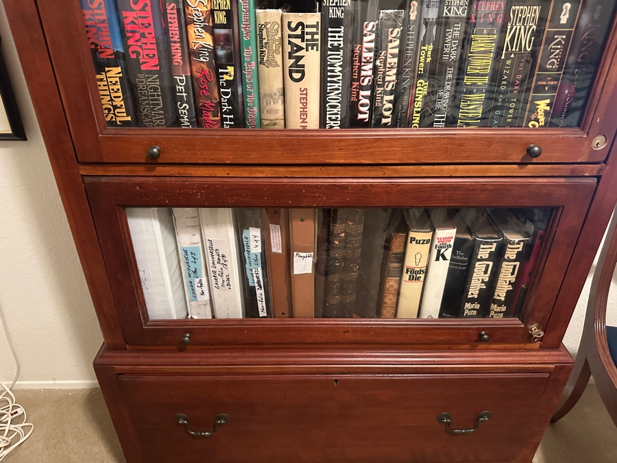 Just Added - Lexington Bob Timberlake Solid Cherry Chippendale Barrister Bookcase Lockable With Key 42W X 17D X 72H [Photo 7]