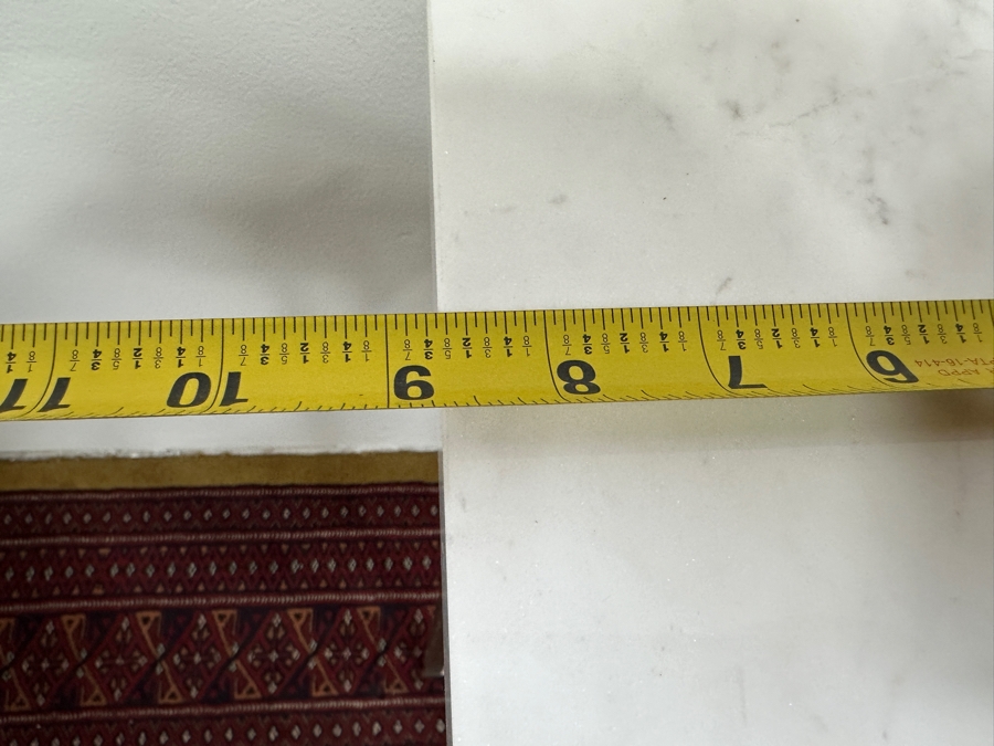 Just Added - Marble Top Table With Metal Base (Has Ding on One Corner) 7'W x 9'D x 23.5'H [Photo 6]